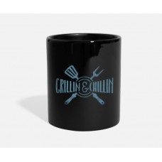 Chillin And Grillin Funny Bbq Shirt Black Mugs